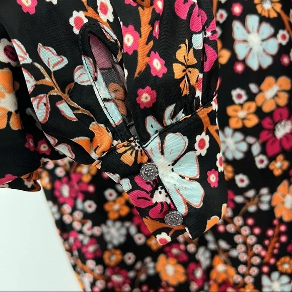 Free People Daisy Jane Long Sleeve Mini Dress XS NWT Retro Groovy Hippie Free People Daisy Jane Long Sleeve Mini Dress XS NWT Retro Groovy Hippie